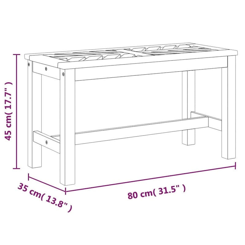 Banc de patio vidaXL en bois massif d'acacia