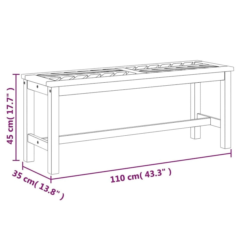 Banc de patio vidaXL en bois massif d'acacia