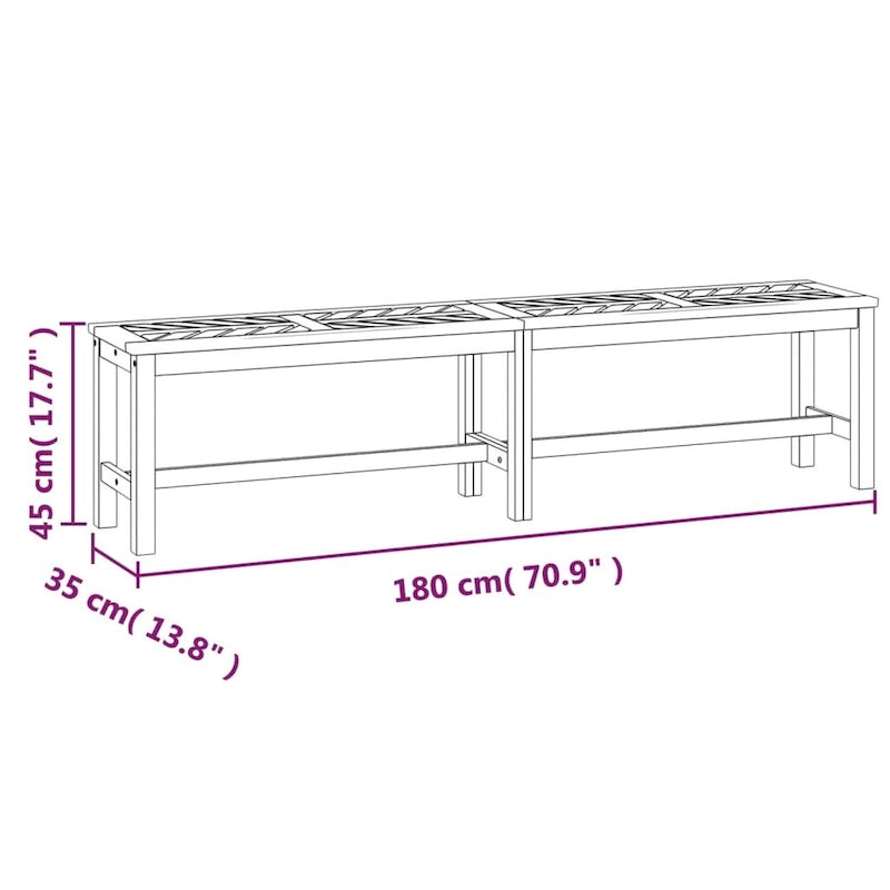 Banc de patio vidaXL en bois massif d'acacia