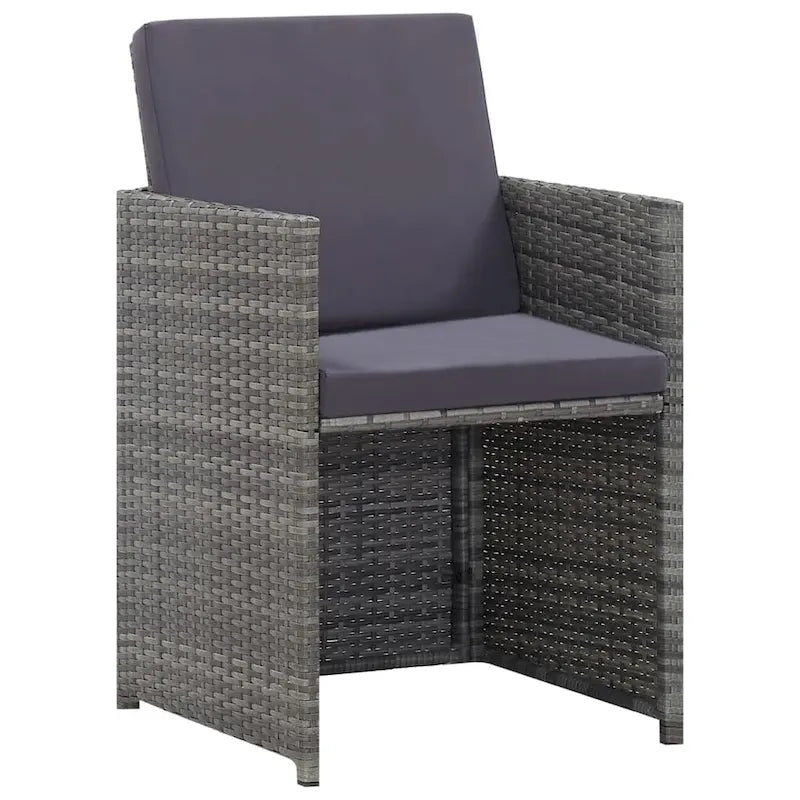 Ensemble de salle à manger d'extérieur vidaXL 9 pièces, table et chaises, mobilier en rotin synthétique - 42,9 x 42,9 x 29,1
