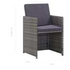 Ensemble de salle à manger d'extérieur vidaXL 9 pièces, table et chaises, mobilier en rotin synthétique - 42,9 x 42,9 x 29,1