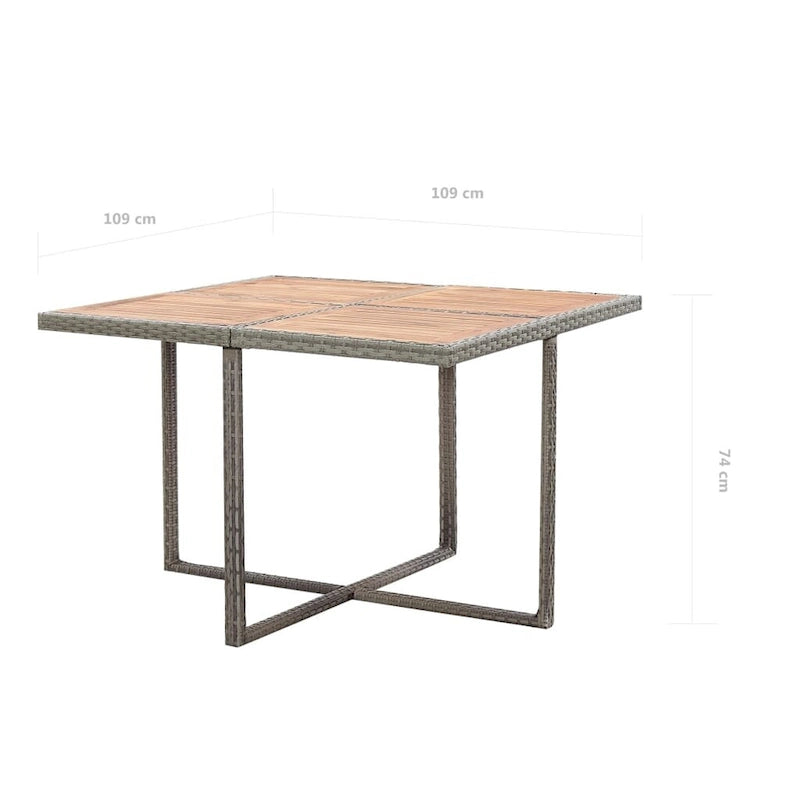 Ensemble de salle à manger d'extérieur vidaXL 9 pièces, table et chaises, mobilier en rotin synthétique - 42,9 x 42,9 x 29,1