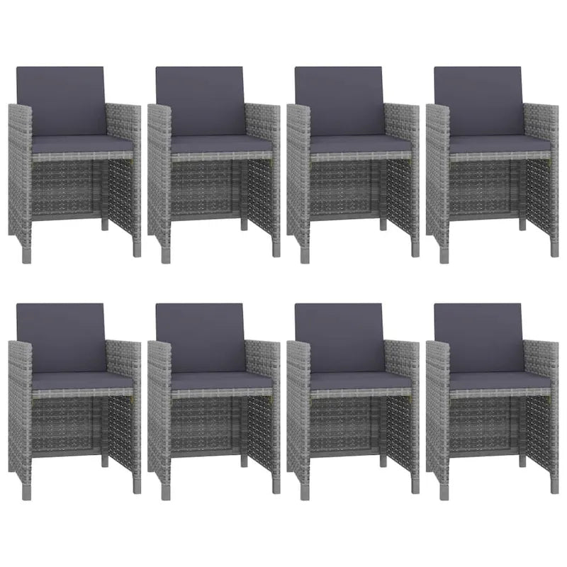 Ensemble de salle à manger d'extérieur vidaXL 9 pièces, table et chaises, mobilier en rotin synthétique - 42,9 x 42,9 x 29,1