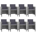 Ensemble de salle à manger d'extérieur vidaXL 9 pièces, table et chaises, mobilier en rotin synthétique - 42,9 x 42,9 x 29,1