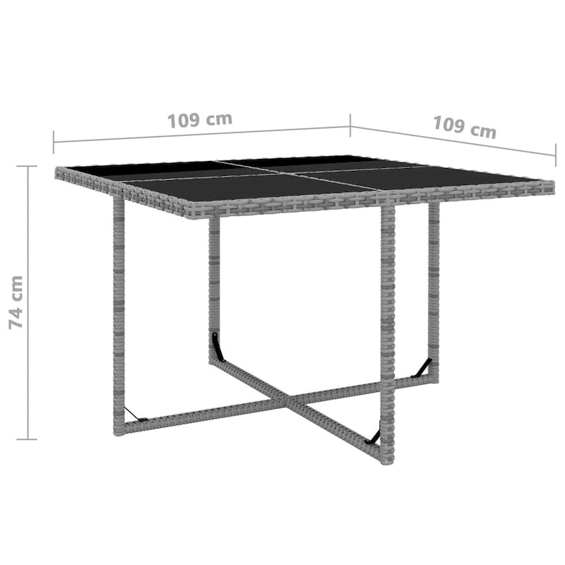 Ensemble de salle à manger d'extérieur vidaXL 9 pièces, table et chaises, mobilier en rotin synthétique - 42,9 x 42,9 x 29,1