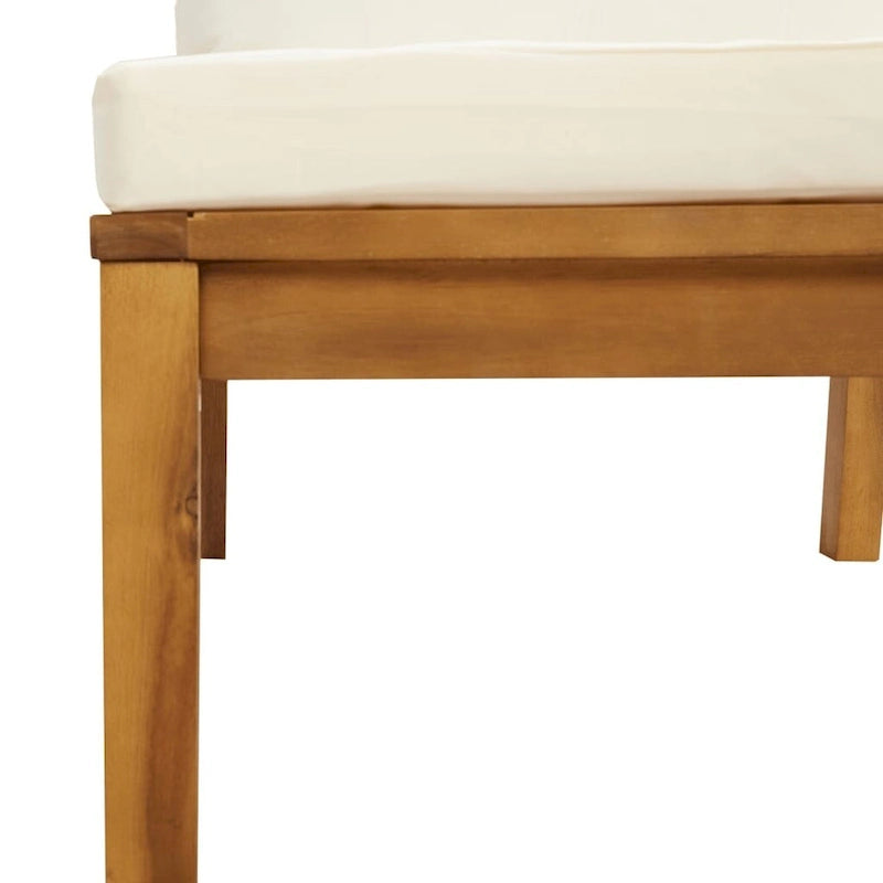 Canapés d'angle vidaXL 2 pièces avec coussins blanc crème, bois d'acacia massif - 27,2 x 27,2 x 24,6