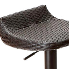 Tabouret de bar d'extérieur Max 34 pouces, en résine tressée noire, pliable, lot de 2