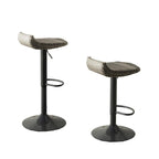 Tabouret de bar d'extérieur Max 34 pouces, en résine tressée noire, pliable, lot de 2