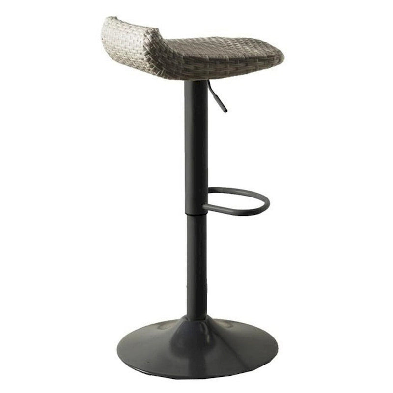 Tabouret de bar d'extérieur Max 34 pouces, en résine tressée noire, pliable, lot de 2