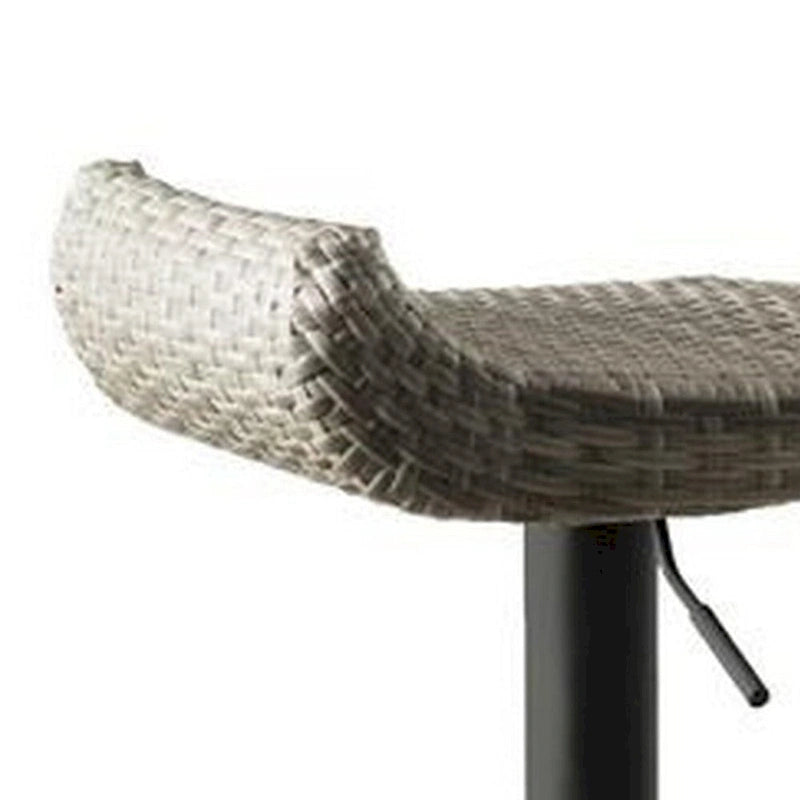 Tabouret de bar d'extérieur Max 34 pouces, en résine tressée noire, pliable, lot de 2