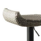 Tabouret de bar d'extérieur Max 34 pouces, en résine tressée noire, pliable, lot de 2