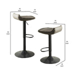 Tabouret de bar d'extérieur Max 34 pouces, en résine tressée noire, pliable, lot de 2