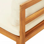 Chaise longue de patio vidaXL avec coussins, canapé modulable, table basse en bois d'acacia massif