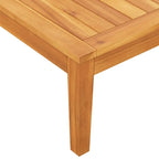 Chaise longue de patio vidaXL avec coussins, canapé modulable, table basse en bois d'acacia massif