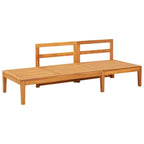 Chaise longue de patio vidaXL avec coussins, canapé modulable, table basse en bois d'acacia massif