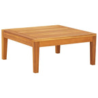 Chaise longue de patio vidaXL avec coussins, canapé modulable, table basse en bois d'acacia massif