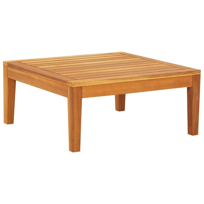 Chaise longue de patio vidaXL avec coussins, canapé modulable, table basse en bois d'acacia massif