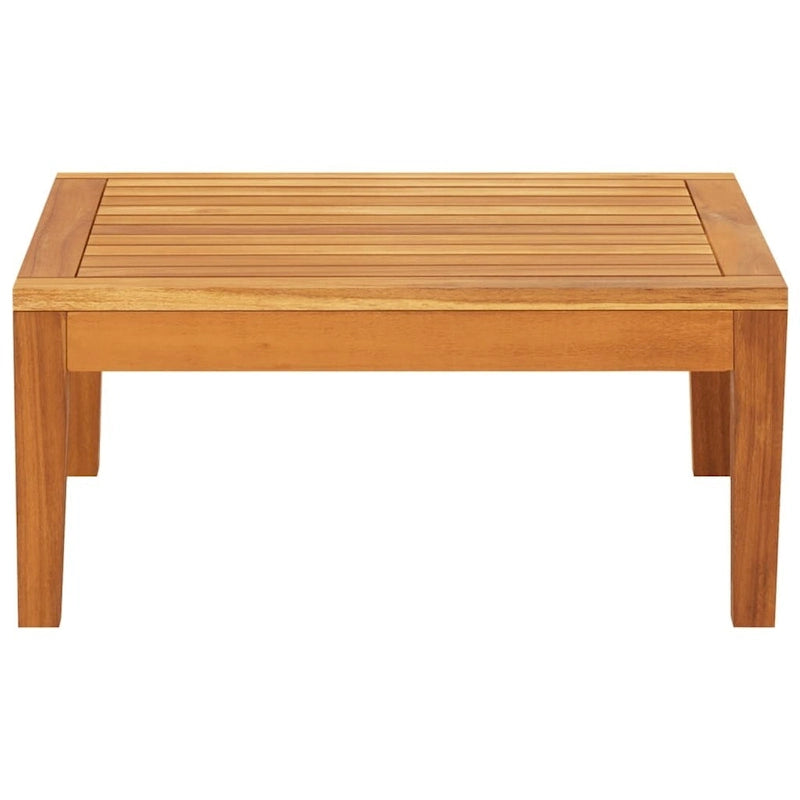 Chaise longue de patio vidaXL avec coussins, canapé modulable, table basse en bois d'acacia massif