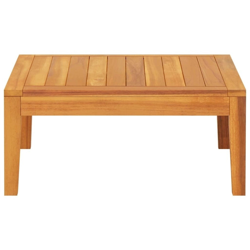 Chaise longue de patio vidaXL avec coussins, canapé modulable, table basse en bois d'acacia massif