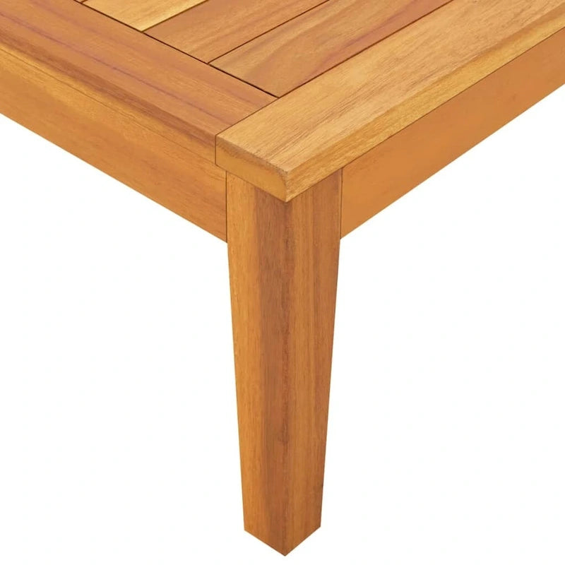 Chaise longue de patio vidaXL avec coussins, canapé modulable, table basse en bois d'acacia massif
