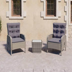 vidaXL Solid Acacia Wood Patio Bistro Set 3 Piece Poly Rattan Multi Colors - 16.3  x 16.3  x 16.9 