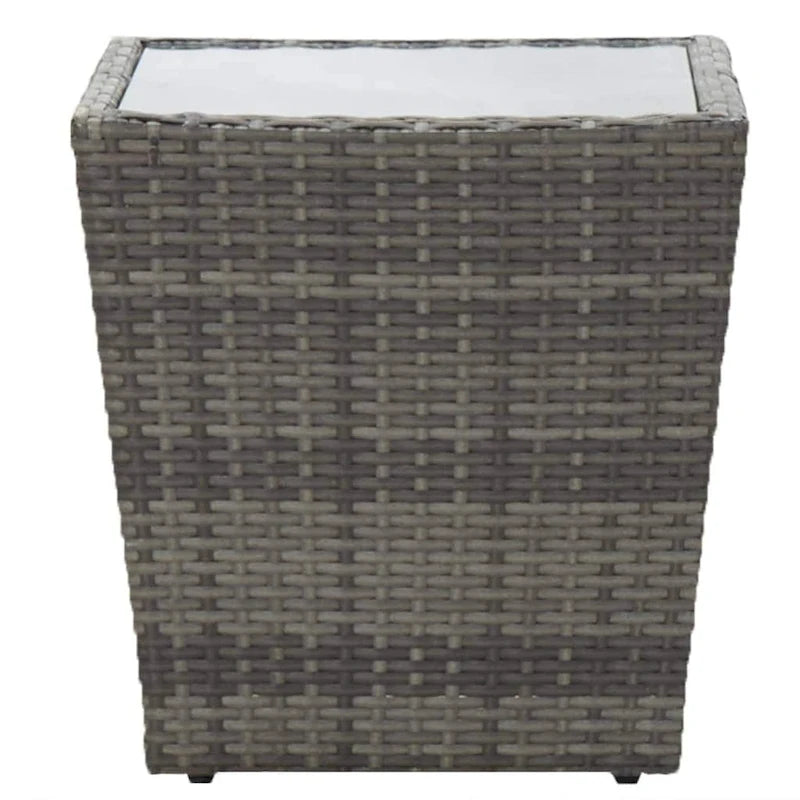 Ensemble bistro de patio vidaXL en bois d'acacia massif, 3 pièces, rotin synthétique multicolore - 16,3 x 16,3 x 16,9