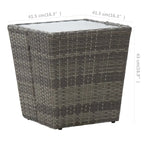 Ensemble bistro de patio vidaXL en bois d'acacia massif, 3 pièces, rotin synthétique multicolore - 16,3 x 16,3 x 16,9