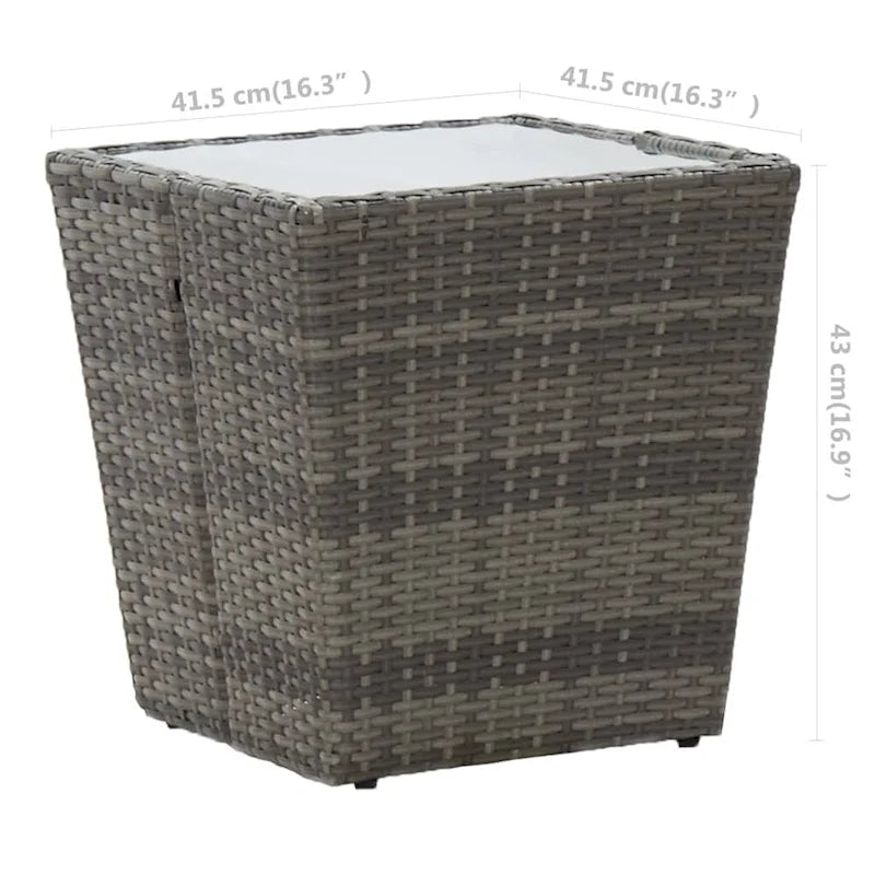 Ensemble bistro de patio vidaXL en bois d'acacia massif, 3 pièces, rotin synthétique multicolore - 16,3 x 16,3 x 16,9
