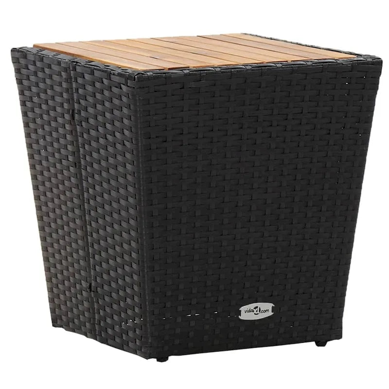 Ensemble bistro de patio vidaXL en bois d'acacia massif, 3 pièces, rotin synthétique multicolore - 16,3 x 16,3 x 16,9