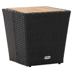 Ensemble bistro de patio vidaXL en bois d'acacia massif, 3 pièces, rotin synthétique multicolore - 16,3 x 16,3 x 16,9