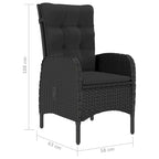 Ensemble bistro de patio vidaXL en bois d'acacia massif, 3 pièces, rotin synthétique multicolore - 16,3 x 16,3 x 16,9