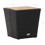 Ensemble bistro de patio vidaXL en bois d'acacia massif, 3 pièces, rotin synthétique multicolore - 16,3 x 16,3 x 16,9