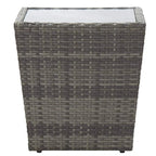 Ensemble bistro de patio vidaXL en bois d'acacia massif, 3 pièces, rotin synthétique multicolore - 16,3 x 16,3 x 16,9