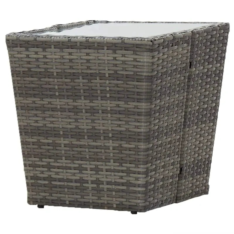Ensemble bistro de patio vidaXL en bois d'acacia massif, 3 pièces, rotin synthétique multicolore - 16,3 x 16,3 x 16,9