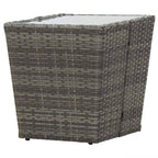 Ensemble bistro de patio vidaXL en bois d'acacia massif, 3 pièces, rotin synthétique multicolore - 16,3 x 16,3 x 16,9