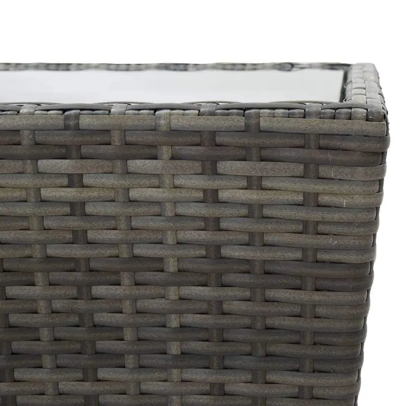 Ensemble bistro de patio vidaXL en bois d'acacia massif, 3 pièces, rotin synthétique multicolore - 16,3 x 16,3 x 16,9