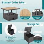 Ensemble de 7 meubles de conversation en résine tressée PE rembourrée pour patio extérieur Costway - 35 x 27 x 15 (L x l x H)