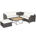Ensemble de 7 meubles de conversation en résine tressée PE rembourrée pour patio extérieur Costway - 35 x 27 x 15 (L x l x H)