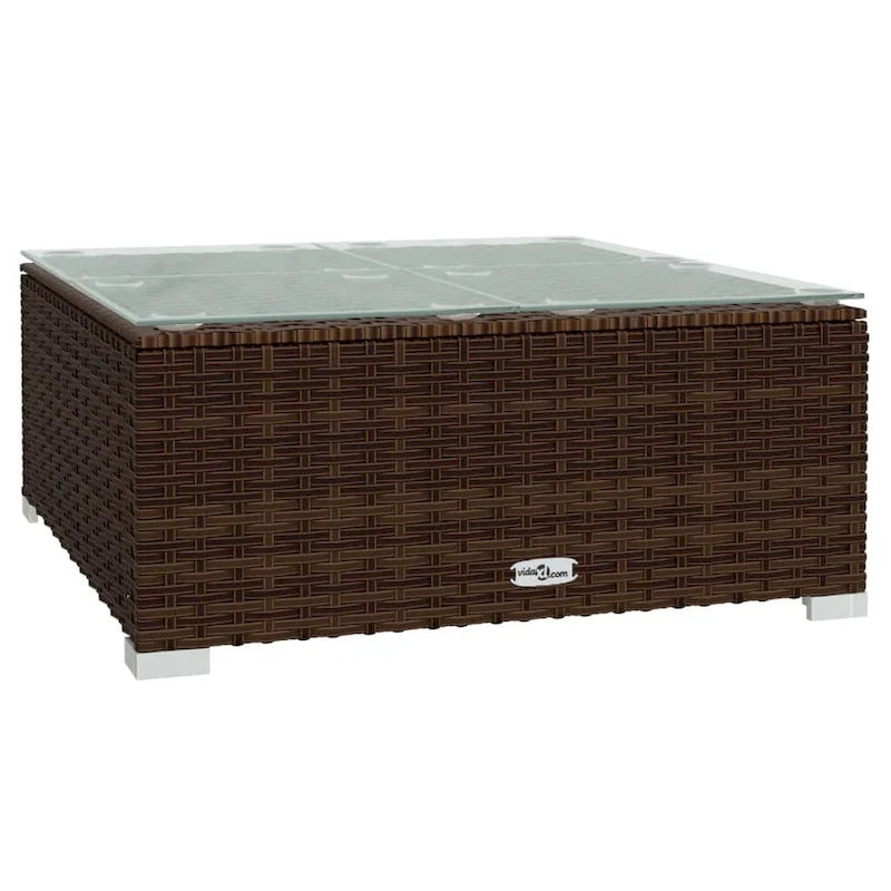 Ensemble de salon de jardin vidaXL avec coussins, en rotin synthétique marron - 70 x 70 x 61 cm