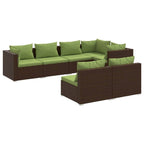 Ensemble de salon de jardin vidaXL avec coussins, en rotin synthétique marron - 70 x 70 x 61 cm
