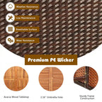 Ensemble de salle à manger en rotin tressé Gymax 9 pièces pour patio et extérieur - Voir les détails