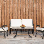 Ensemble de canapé d'angle de patio Elm Plus 2 pièces en aluminium moulé avec coussins beiges