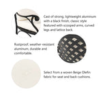 Ensemble de canapé d'angle de patio Elm Plus 2 pièces en aluminium moulé avec coussins beiges