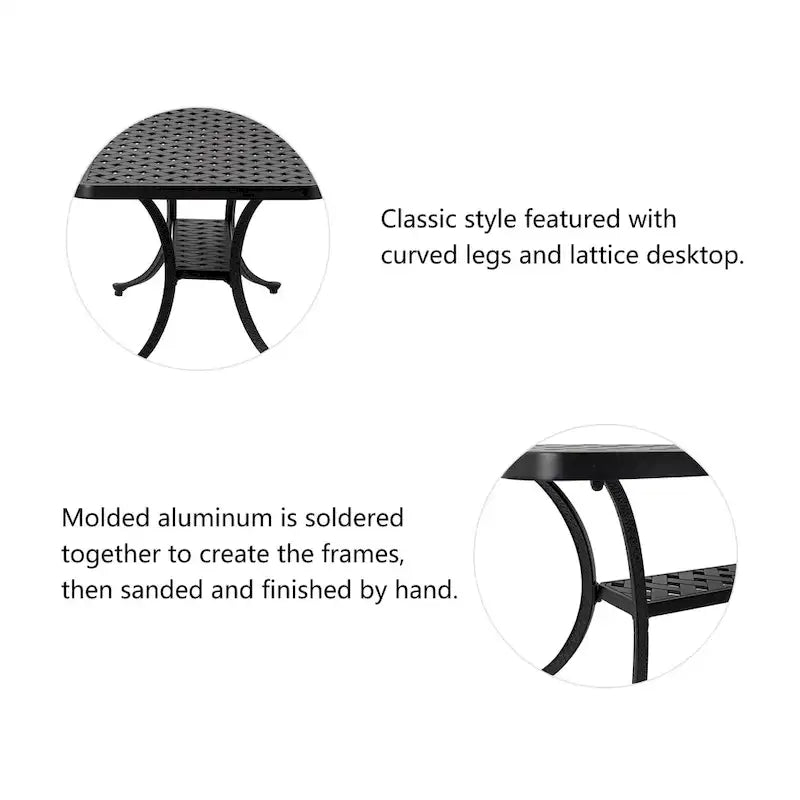 Ensemble de canapé d'angle de patio Elm Plus 2 pièces en aluminium moulé avec coussins beiges