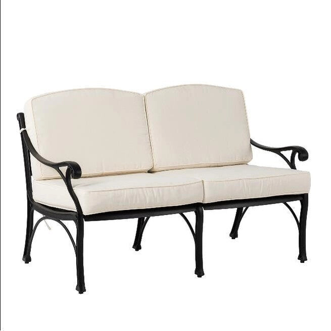 Ensemble de canapé d'angle de patio Elm Plus 2 pièces en aluminium moulé avec coussins beiges