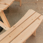 Table de pique-nique ronde d'extérieur en bois avec bancs intégrés