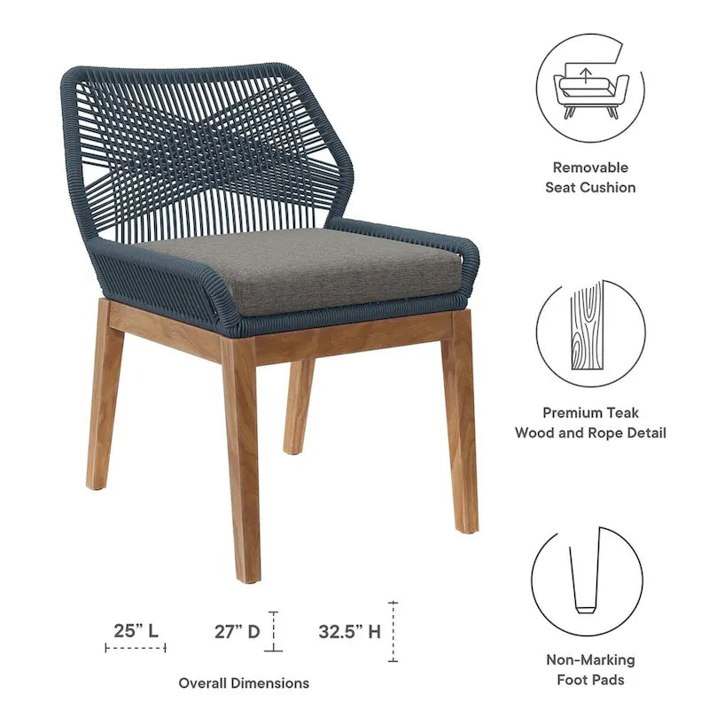 Chaise de salle à manger d'extérieur Wellspring en bois de teck