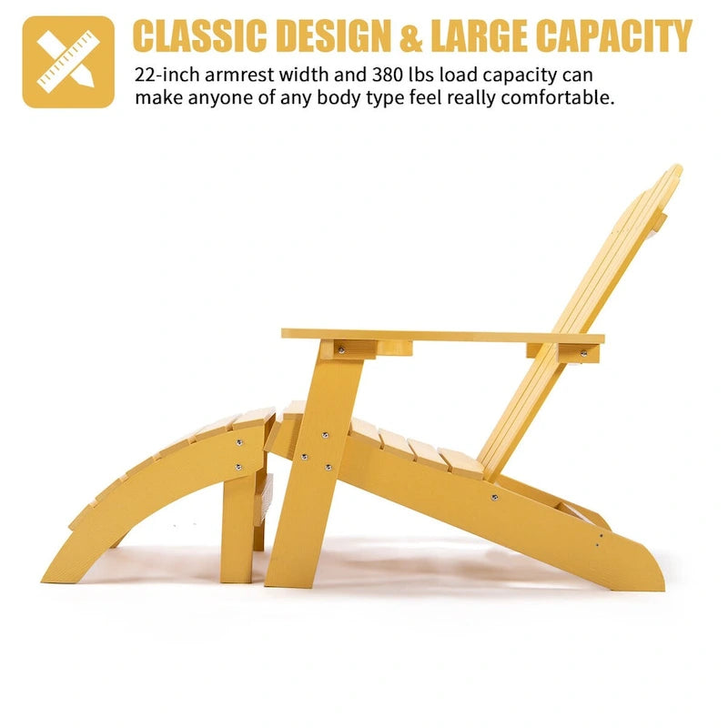 Pouf ottoman Adirondack pour patio, jardin ou véranda