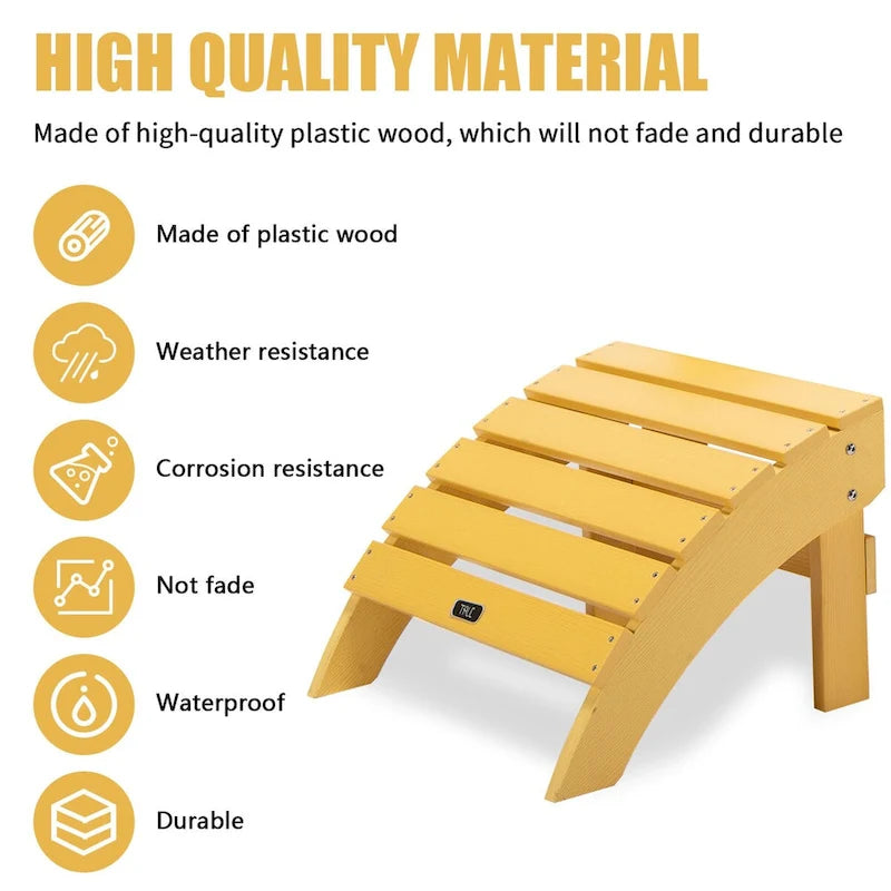 Pouf ottoman Adirondack pour patio, jardin ou véranda