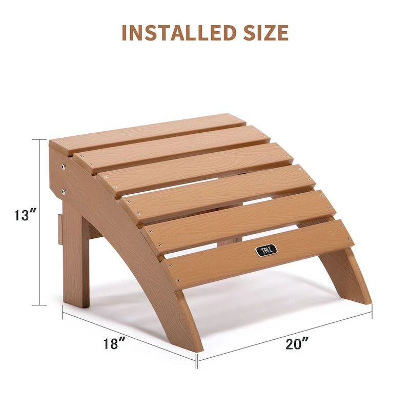 Pouf ottoman Adirondack pour patio, jardin ou véranda